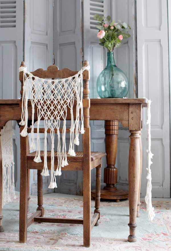 Chemin de Table Macramé Blanc - Atelier Macramé